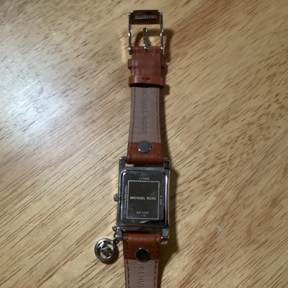 Vintage Michael Kors Women’s Watch Silver-tone with Brown Leather Band MK2165